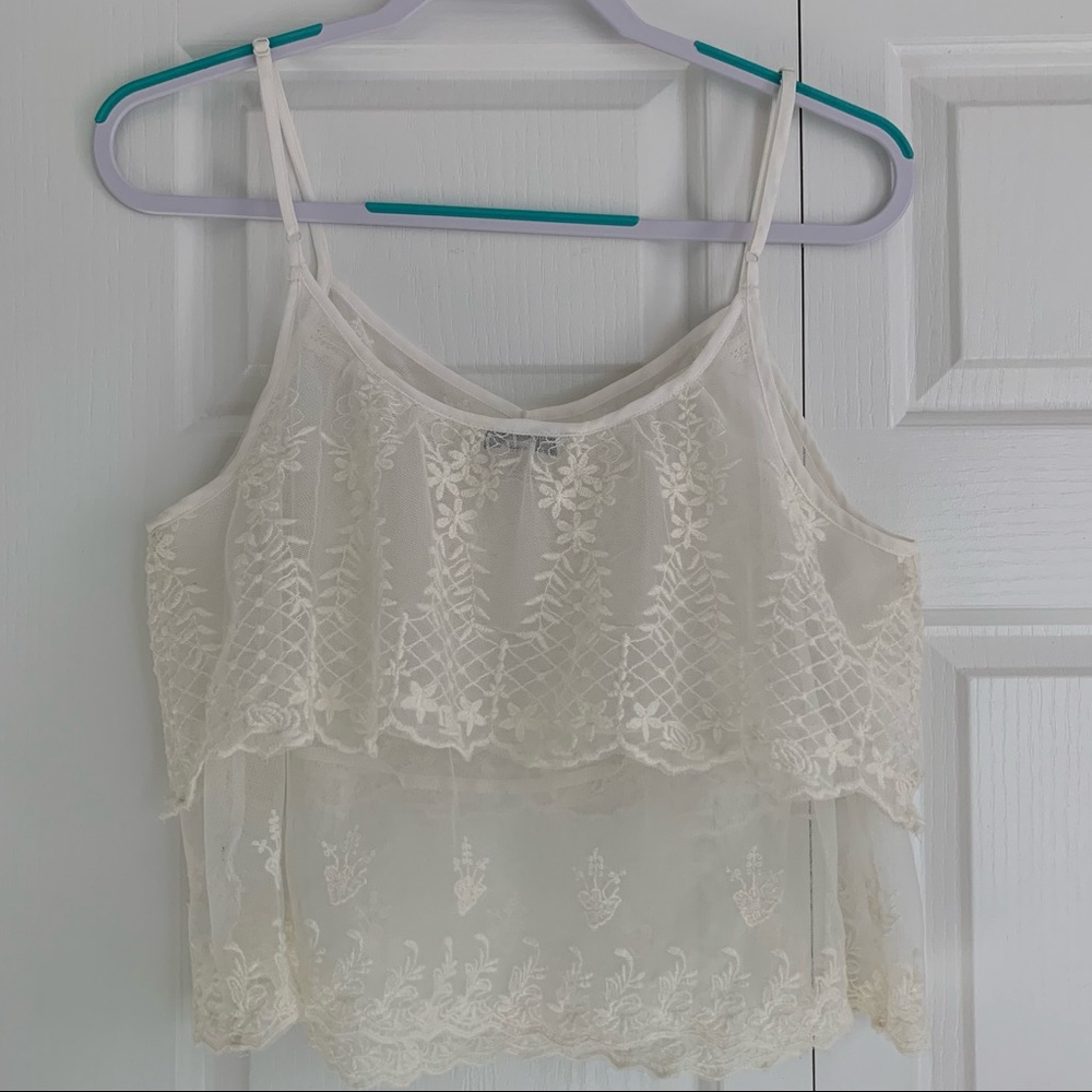 AE Lacy Sheer Crop Tank